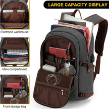 Load image into Gallery viewer, Stylish Anti-Theft Canvas Laptop Backpack with USB Charging for Adults