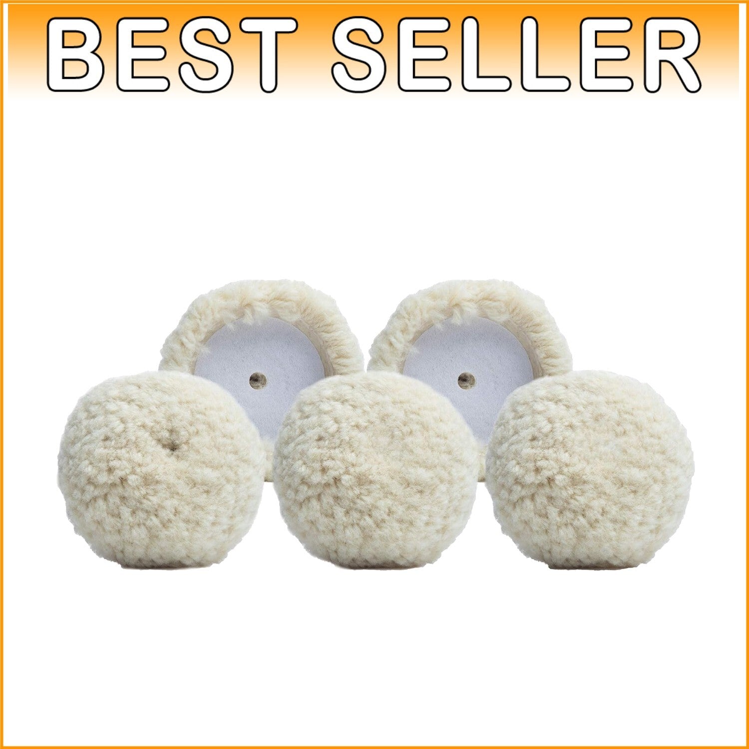 Premium 5-Pack Wool Buffing Pads, 3-inch - Professional Grade for Car Care