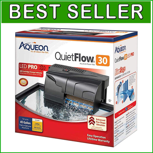 Four-Stage Aquarium Power Filter with LED Indicator - For Tanks Up to 45 Gallons