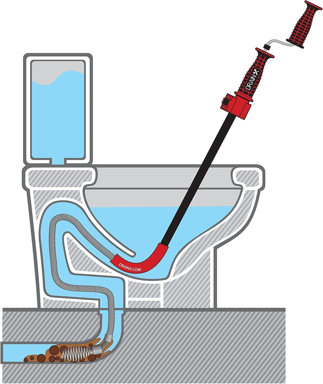 Multi-Purpose 6-Foot Toilet Auger with Swivel Head for Hassle-Free Clog Removal