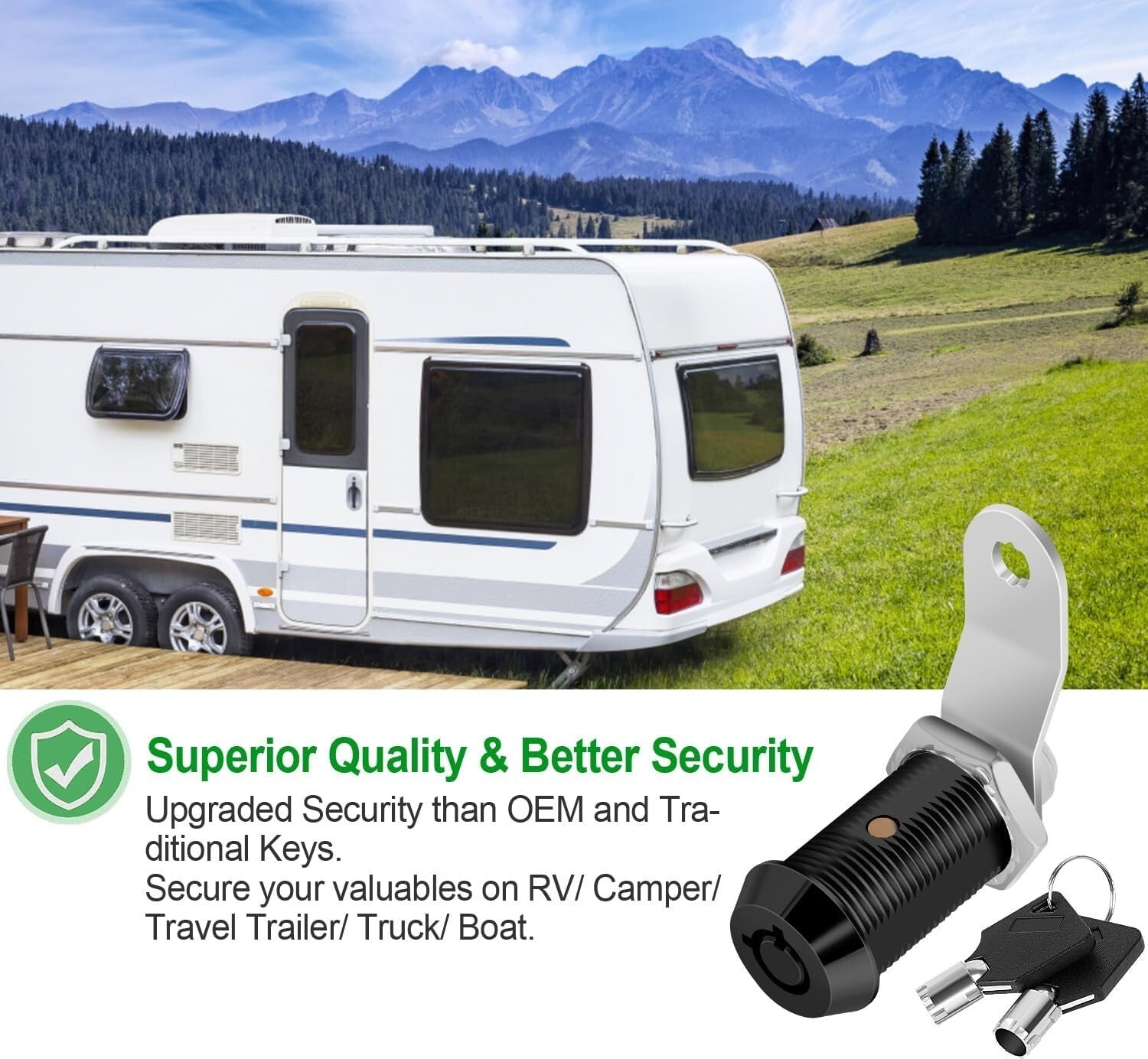 Durable RV Locks with Keys, 10 Pack Keyed Alike, 1-1/8 Inch for Outdoor Security