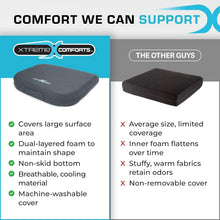 Load image into Gallery viewer, Removable Dark Grey Seat Cushion for Back Support - Travel-Friendly with Handle