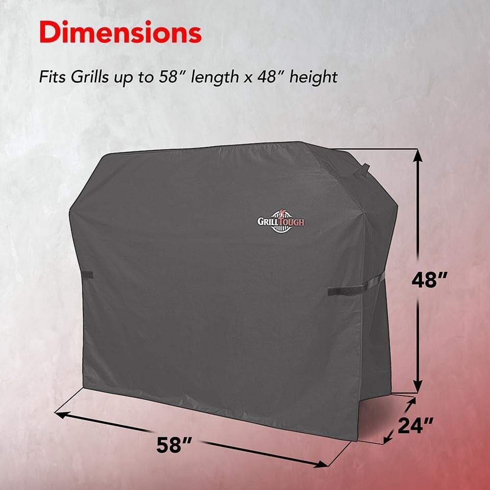 Weather-Resistant 58'' Grill Cover - Fits Weber, Char-Broil with Adjustable Fit