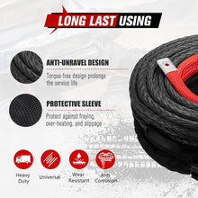 Load image into Gallery viewer, Ultra Strong Synthetic Winch Line 3/8'' x 100ft with Steel Hook &amp; Fairlead