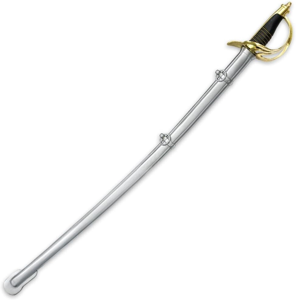 40-Inch Leather-Wrapped Cavalry Sabre with Brass Accents - Civil War Collectible