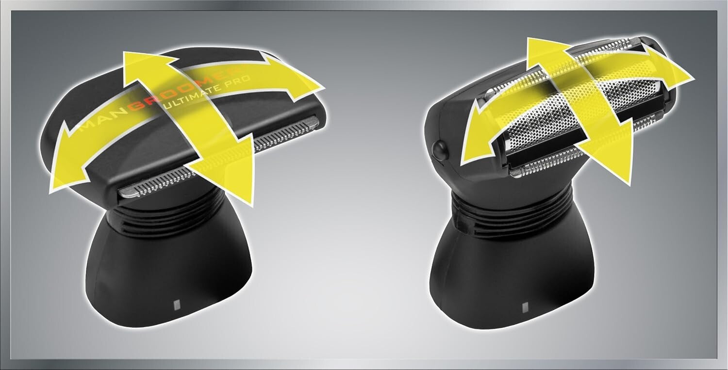 Rechargeable Back Shaver with Adjustable Shock Absorber Heads and Power Burst