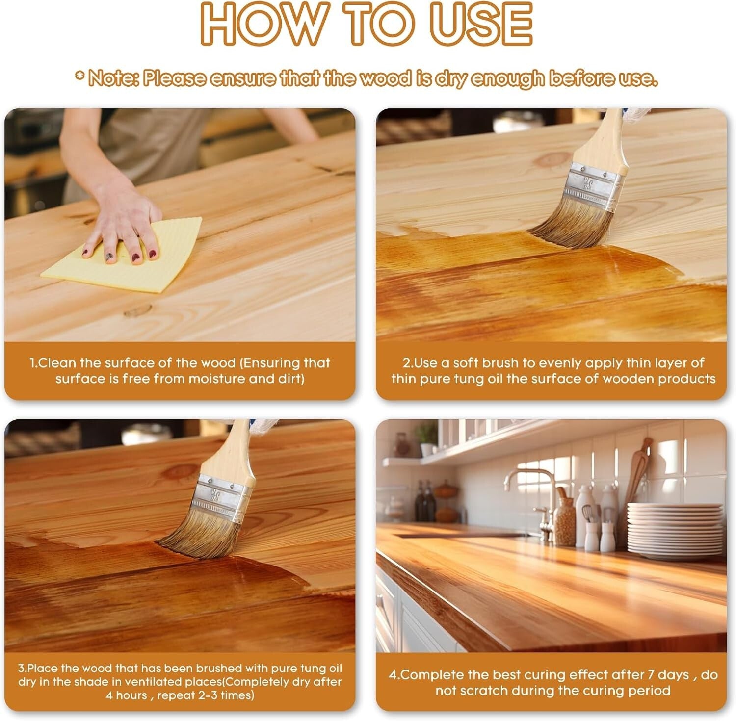 Eco-Friendly 1 Gallon Tung Oil Finish - Perfect for Furniture and Food Surfaces