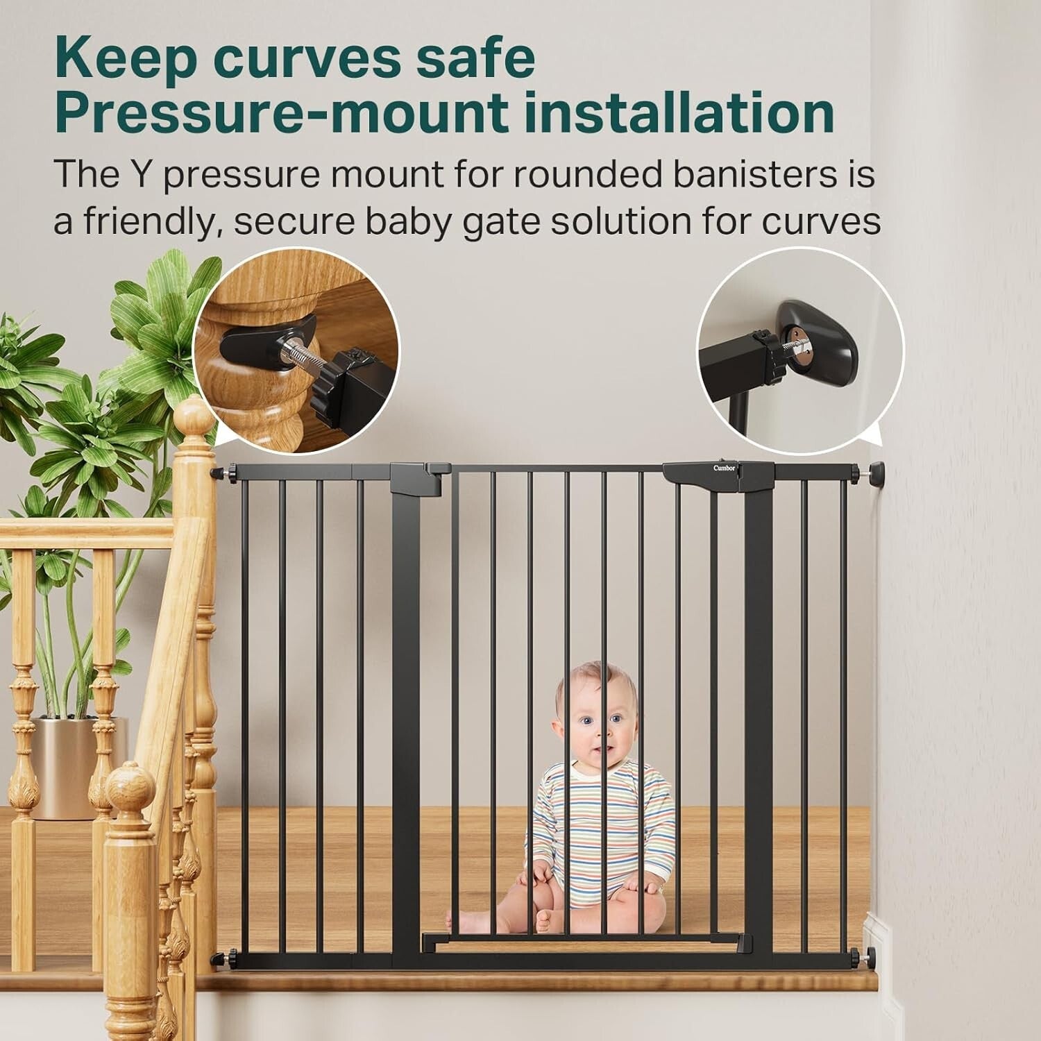 36" Extra Tall Baby Gate - Adjustable 29.7-48" Wide Safety Gate for Pets