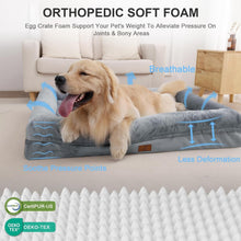 Load image into Gallery viewer, Large Cozy Dog Bed with Anti-Slip Bottom &amp; Memory Foam Bolster for Extra Comfort