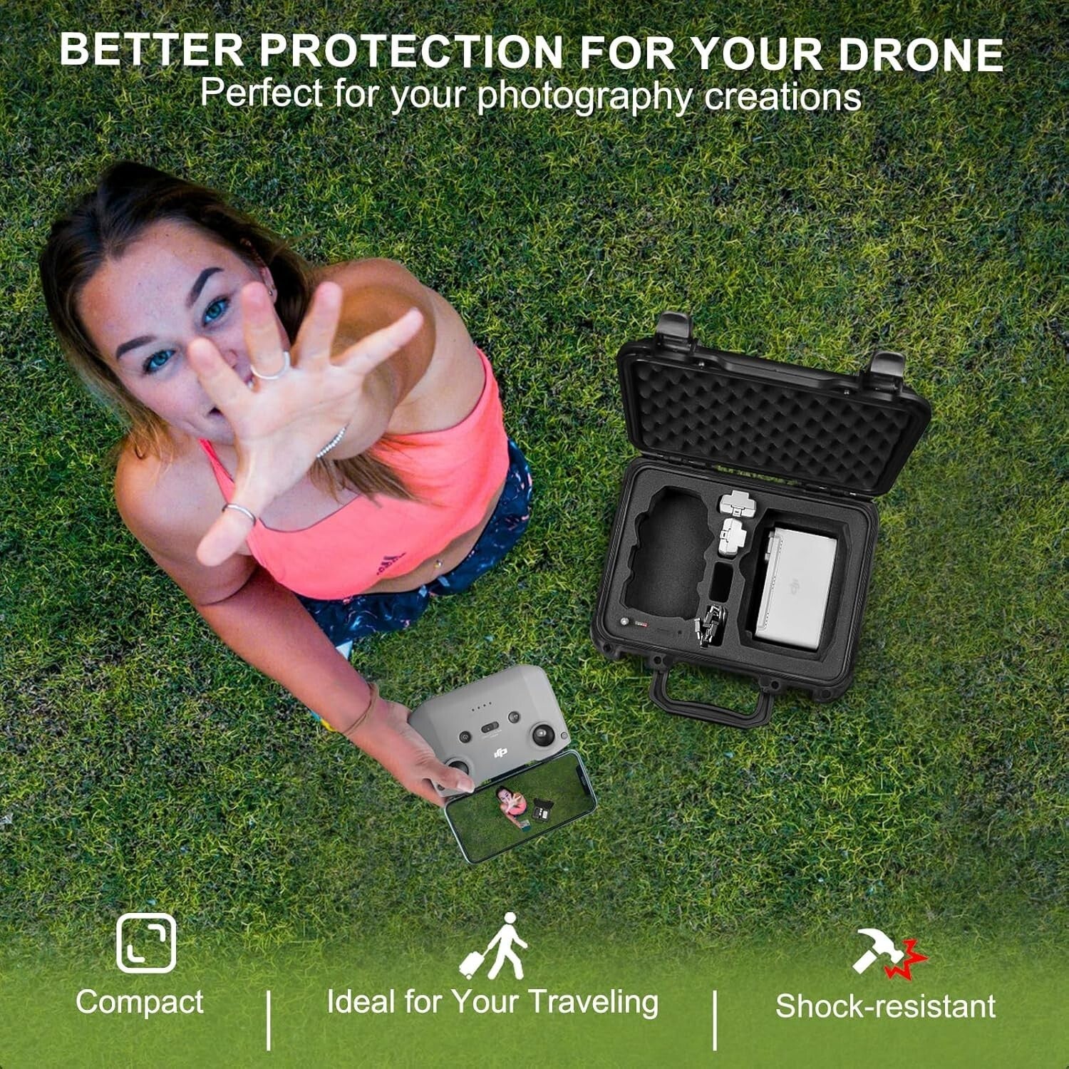 All-in-One Waterproof Case for DJI Mini Drone & Accessories - Travel Ready