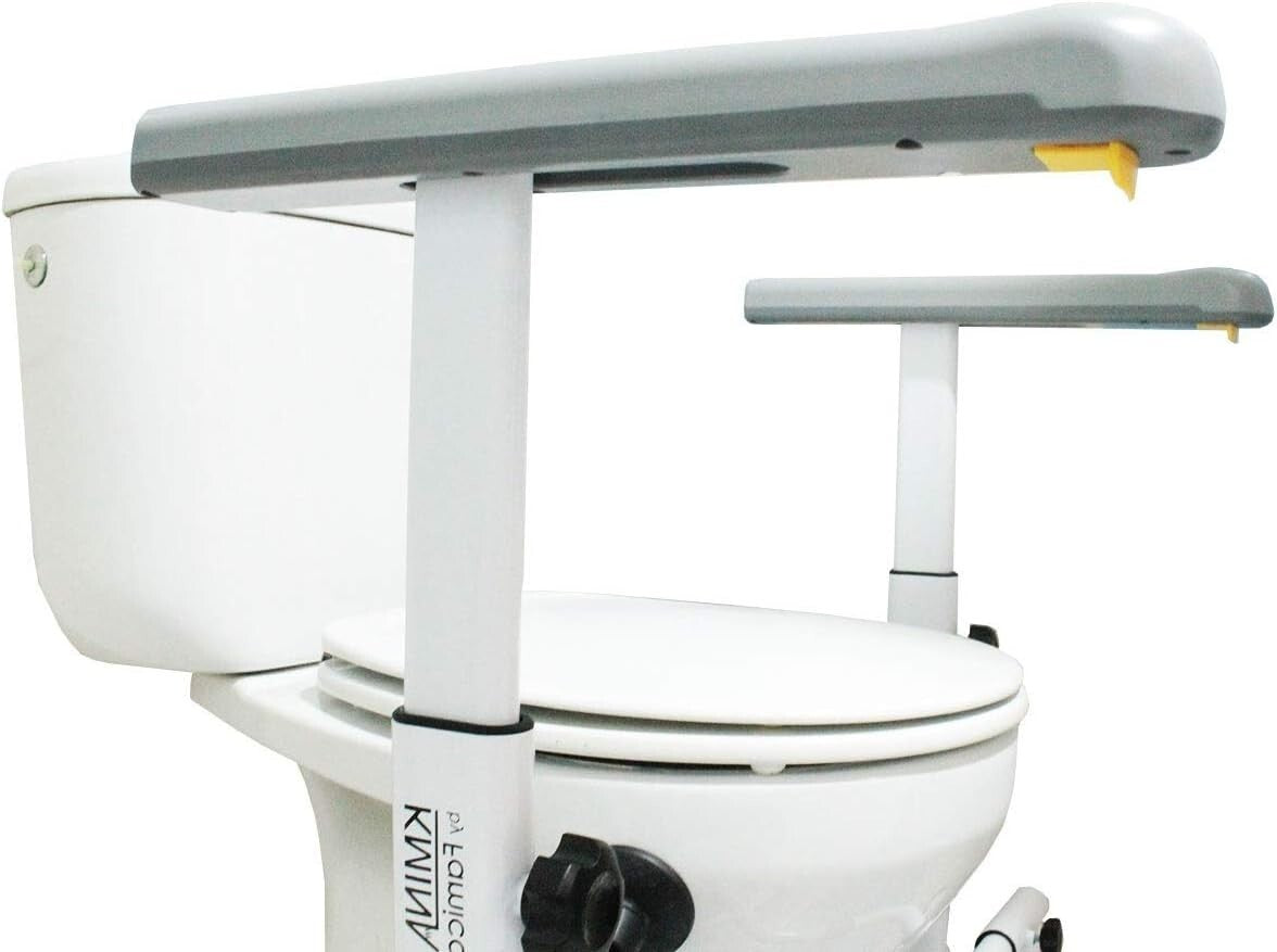 Sturdy Steel Toilet Frame with Adjustable Armrests for Elderly & Pregnant Women