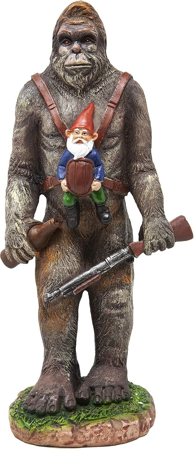 Mythical Bigfoot and Gnome Duo – Unique Garden Statue for Home and Patio
