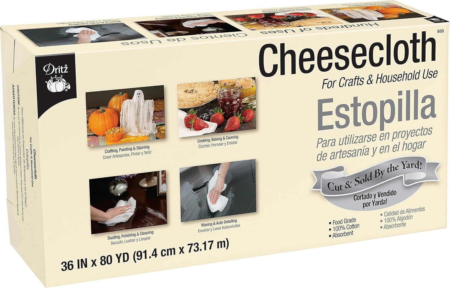 Multi-Use Food Grade Cheesecloth - 36" x 80 Yards, Perfect for Crafts & Cleaning