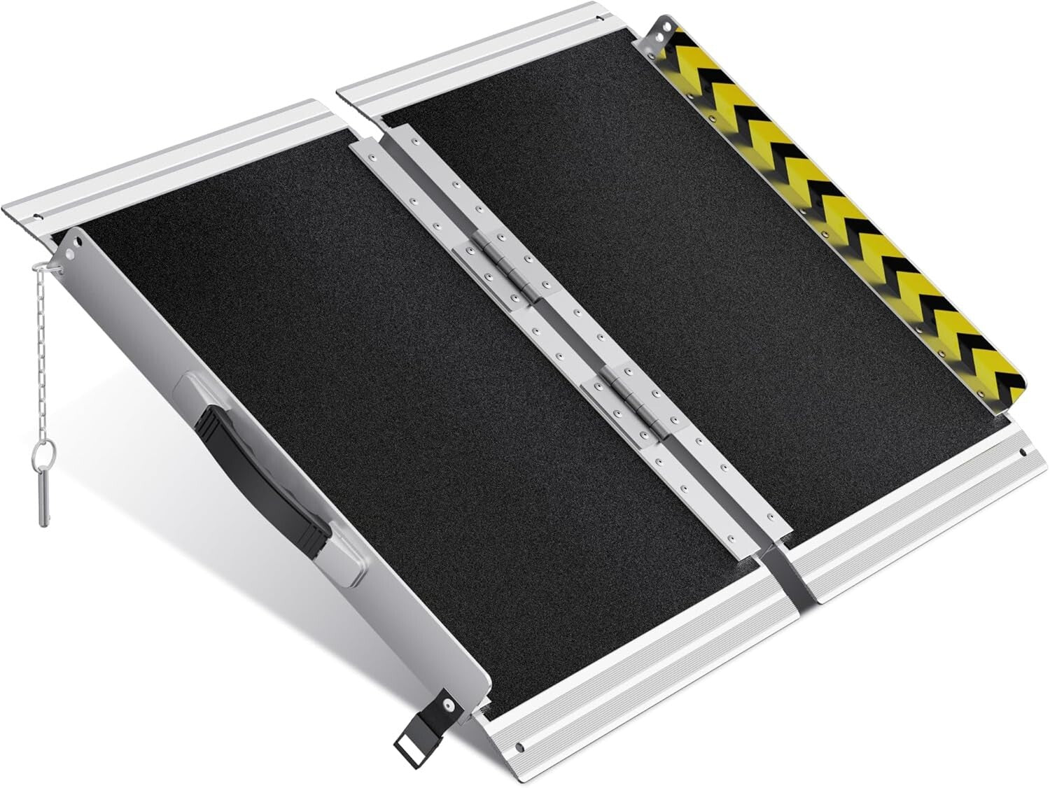Portable 2FT Aluminum Wheelchair Ramp with Non-Slip Surface - 600 lb Capacity