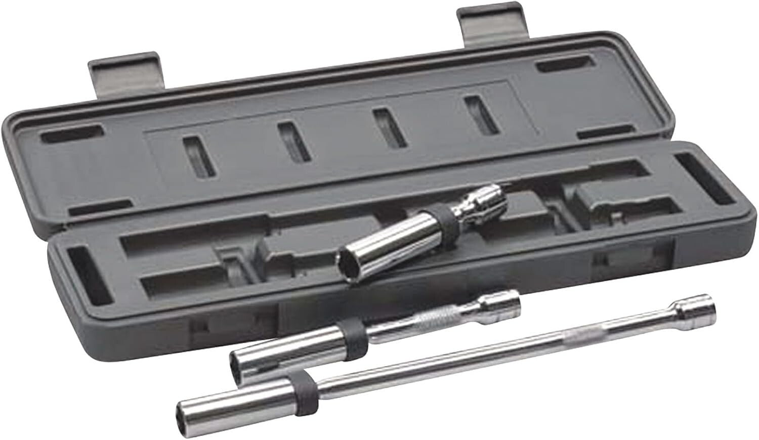 Durable 3-Piece Magnetic Swivel Spark Plug Set - Full Polish Chrome Finish