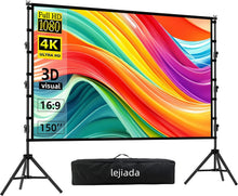 Load image into Gallery viewer, Lightweight 150'' Projector with Stable Stand: Perfect for Parties &amp; Meetings