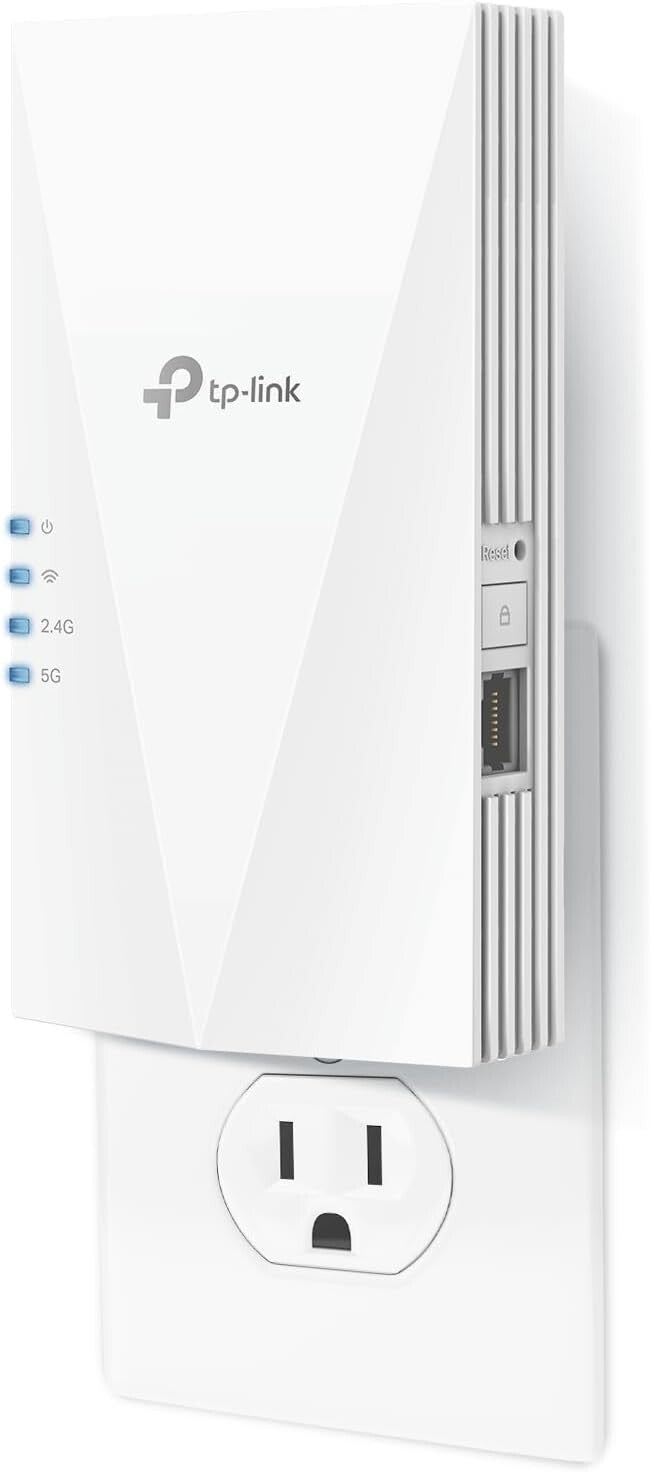 Dual Band AX1500 WiFi Extender with Gigabit Port, Easy App Setup & 1500 sq.ft