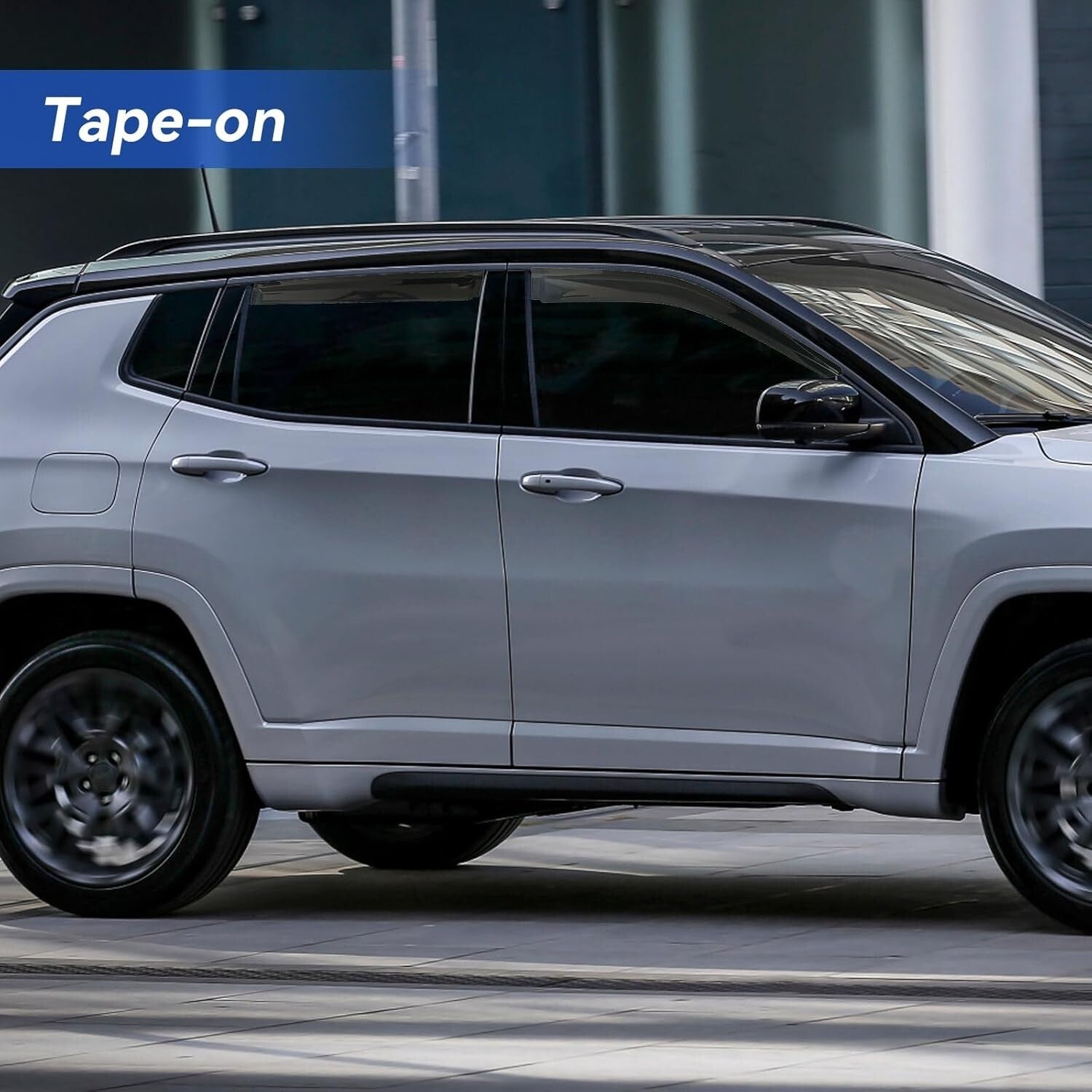 Easy Install Out-Channel Rain Guards for 2017-2025 Jeep Compass - Smoked Finish