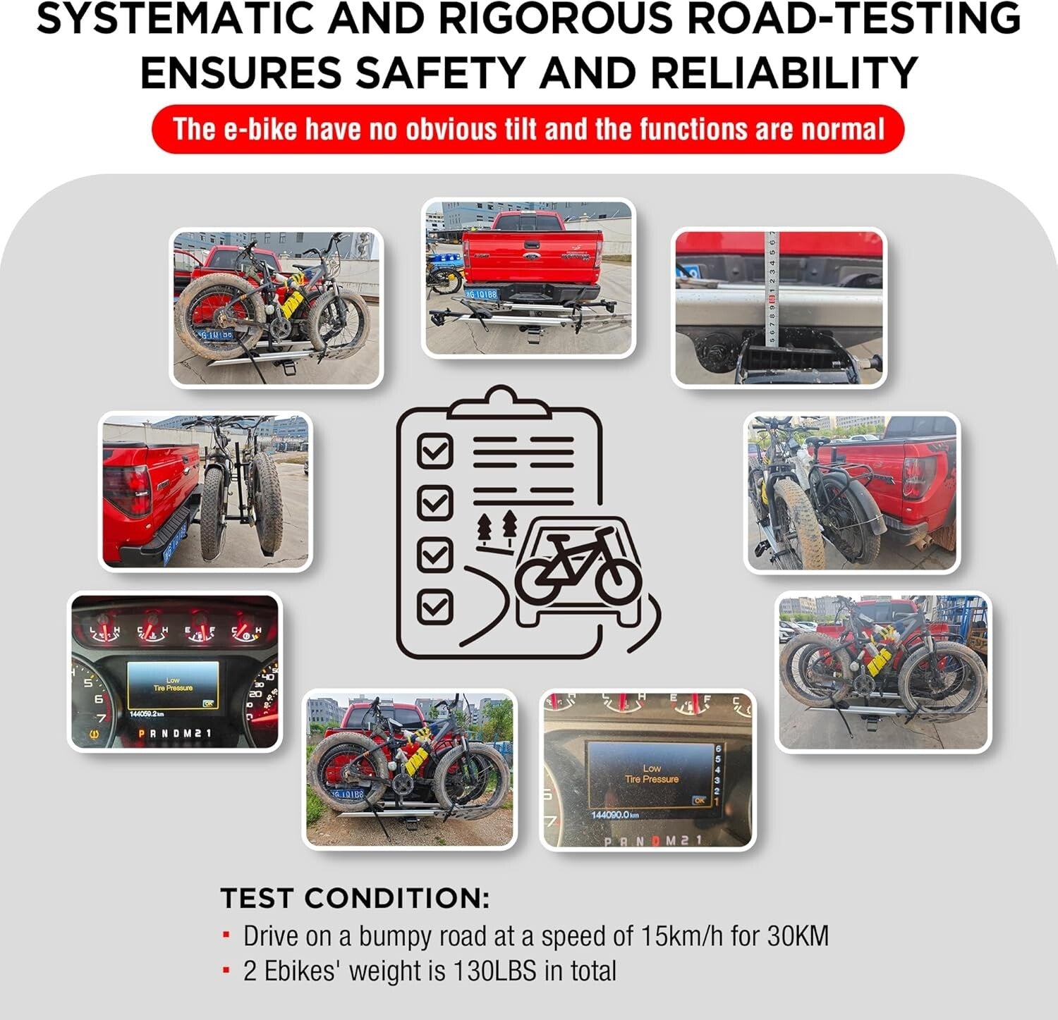 Heavy-Duty Hitch Mount Bike Rack for E-Bikes - Fits SUVs & RVs with 2” Receiver