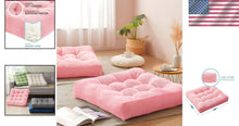 Load image into Gallery viewer, Set of 2 Stylish Pink Corduroy Floor Pillows – Ideal for Relaxation &amp; Meditation