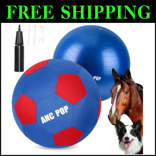 Durable 25" Herding Ball for Dogs & Horses with Washable Cover & Pump