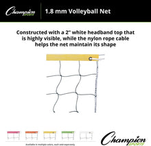 Load image into Gallery viewer, Neon Volleyball Net - 32'x3' with 2.0mm Polyethylene for Ultimate Playability