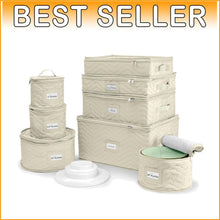Load image into Gallery viewer, 8-Piece Quilted Dish Storage Containers for Safe Moving &amp; Elegant Organization