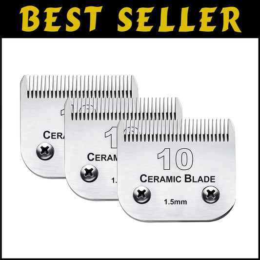 Detachable Stainless Steel Grooming Blades for Dogs - 3 Pack, Size-10 Cut Length