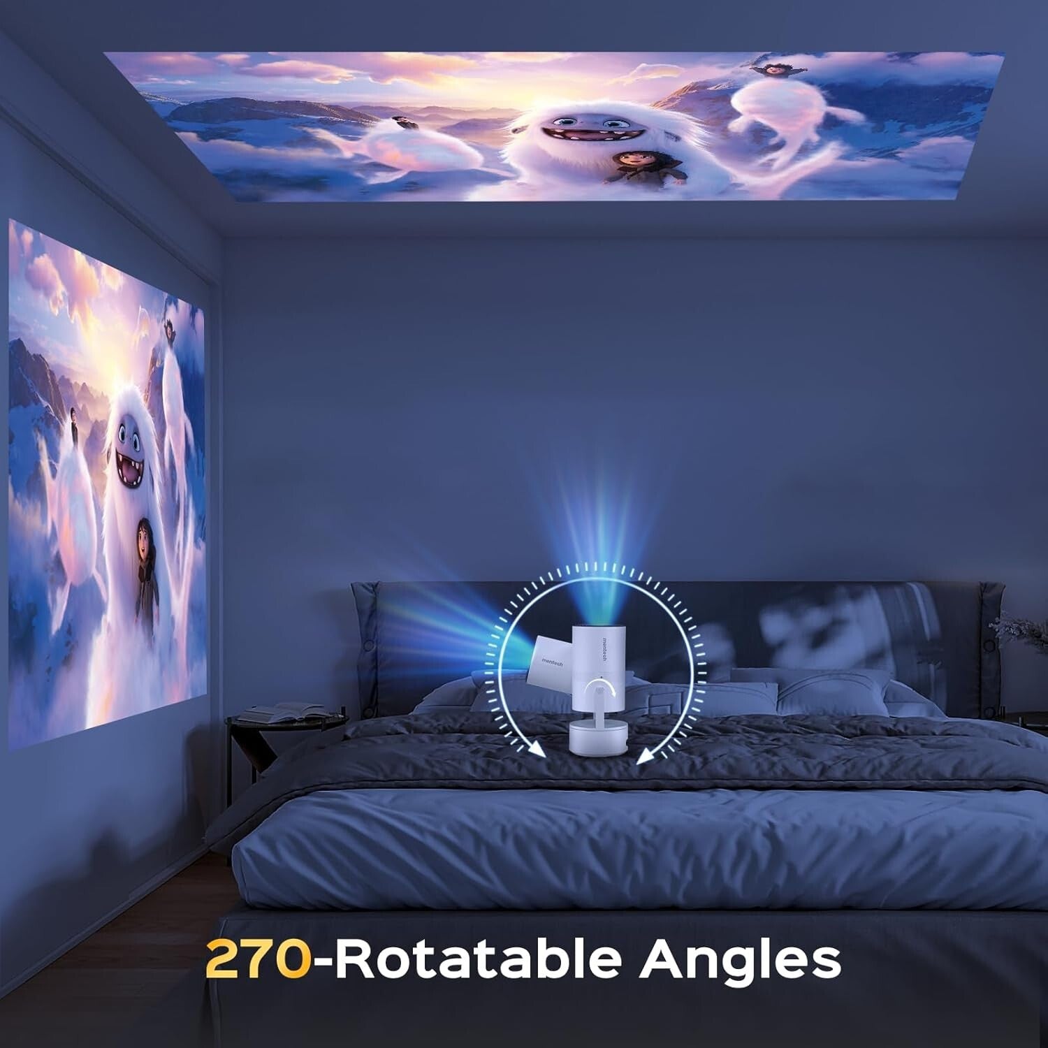 4K Mini Projector: WiFi, Bluetooth & Immersive 150'' Display for Gaming & Movies