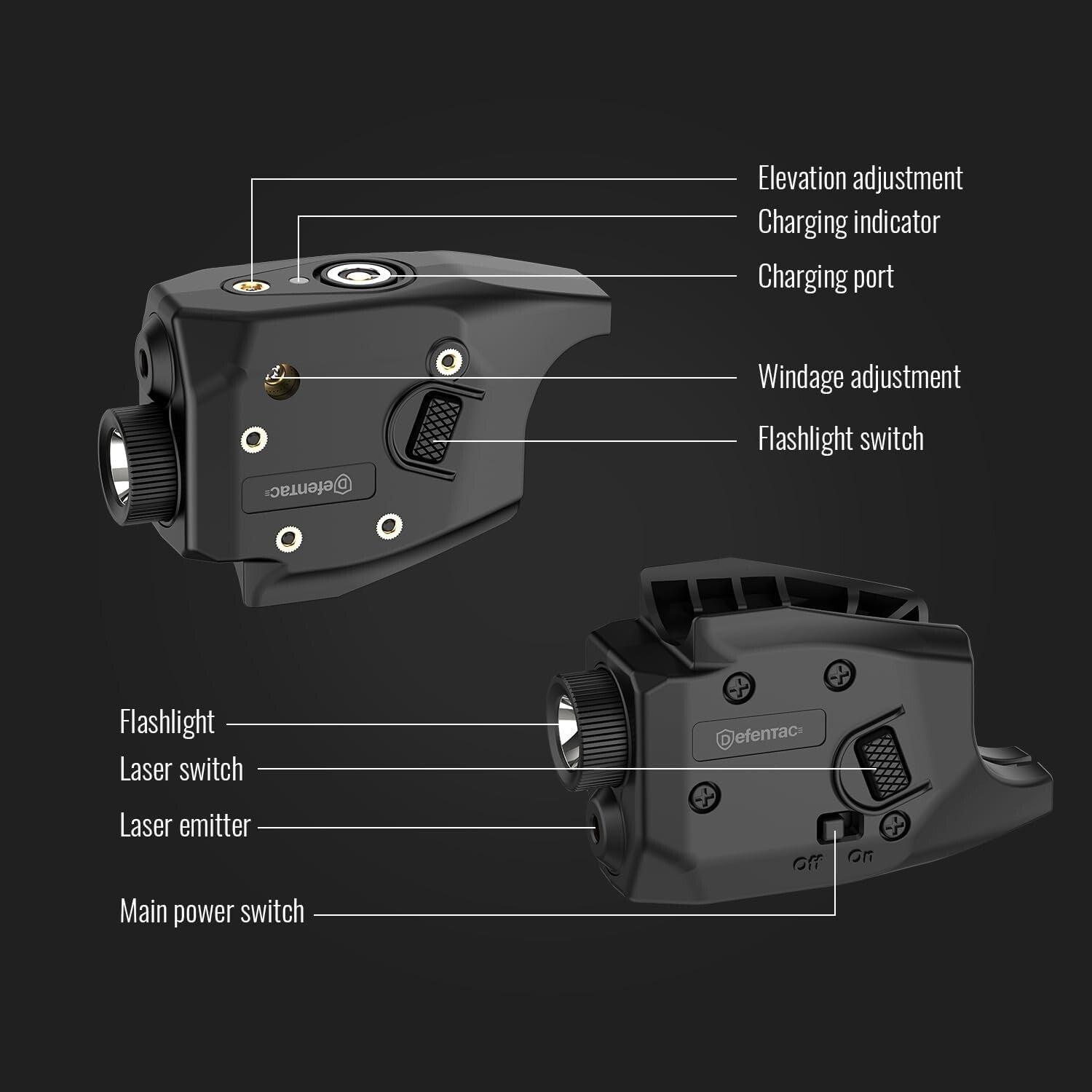 3-in-1 Tactical LED Flashlight & Laser Combo for Glock - 600 Lumens Brightness