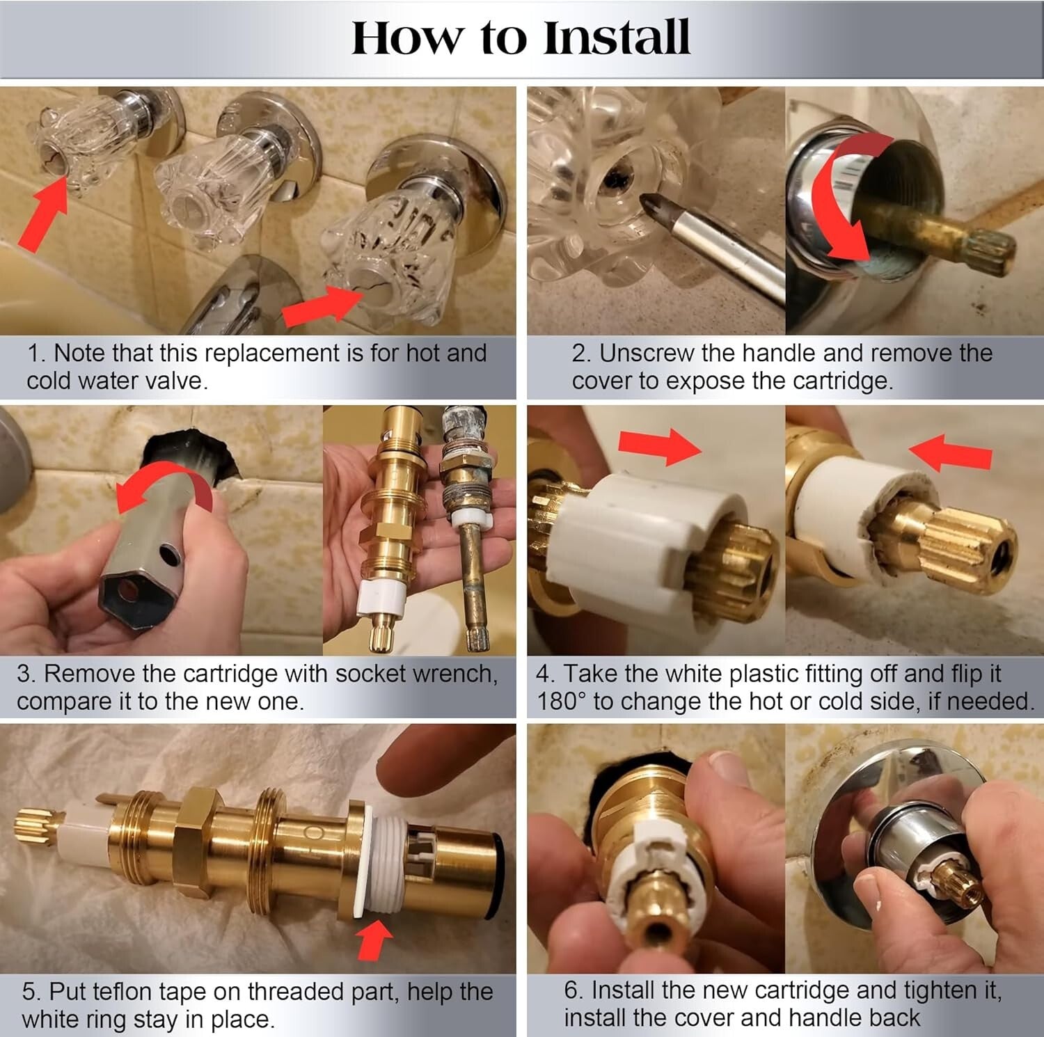 Washerless Ceramic Disc Cartridge Replacement for Price/Pfister Faucets – 2 Pack