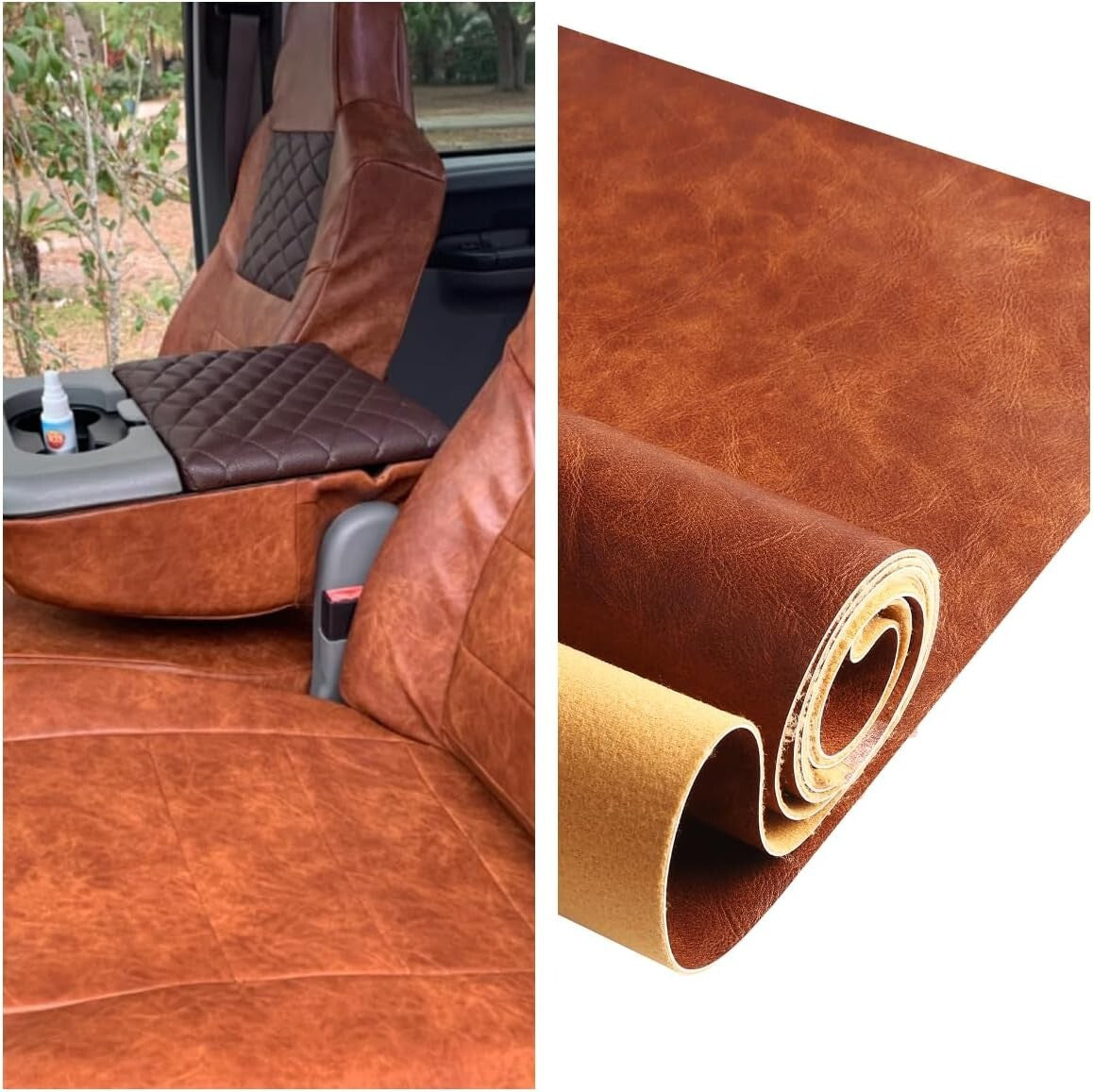 Durable Dark Brown Faux Leather Fabric - 1.2mm, Perfect for Upholstery & Crafts