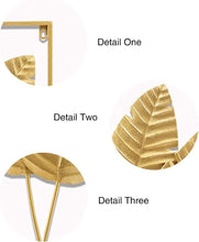 Load image into Gallery viewer, Stylish Gold Leaf Wall Sculpture - Set of 2, 24" x 16" for Versatile Decor