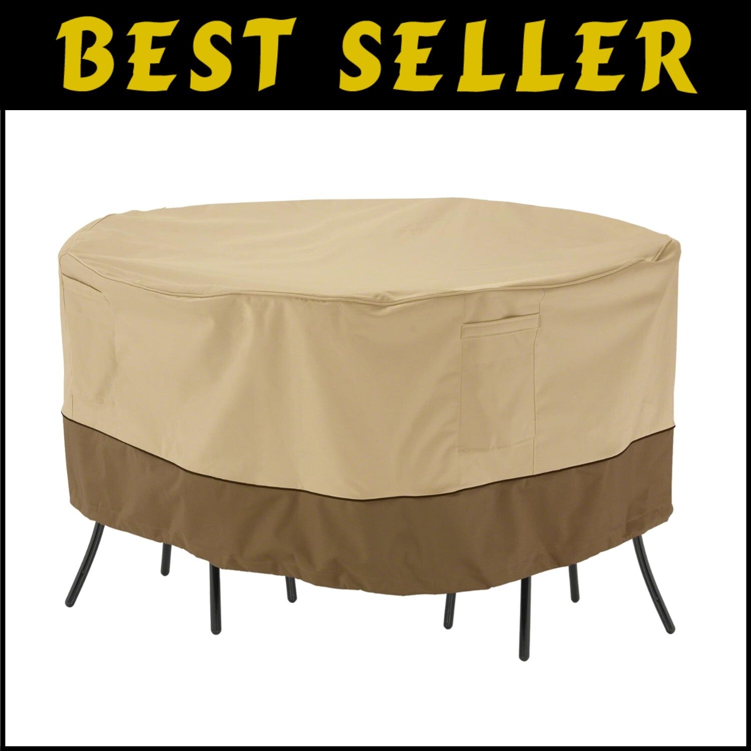 Elegant Gardelle Fabric 52" Patio Table & Chairs Cover - Weatherproof Design