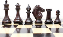 Load image into Gallery viewer, Deluxe Rosewood &amp; Boxwood Chess Pieces - 4" King with Velvet Pouch Included