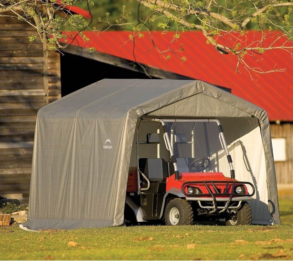 Durable Outdoor Storage Shed 10'x10' with Heavy Duty Steel Frame & UV Protection