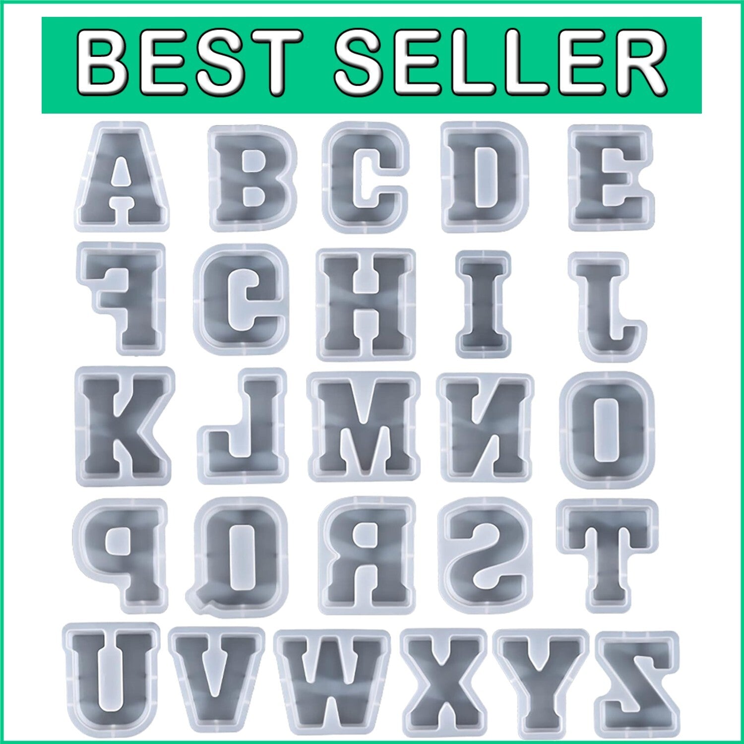 Versatile 7-Inch Alphabet Silicone Mold Set - Perfect for DIY Resin and Soap