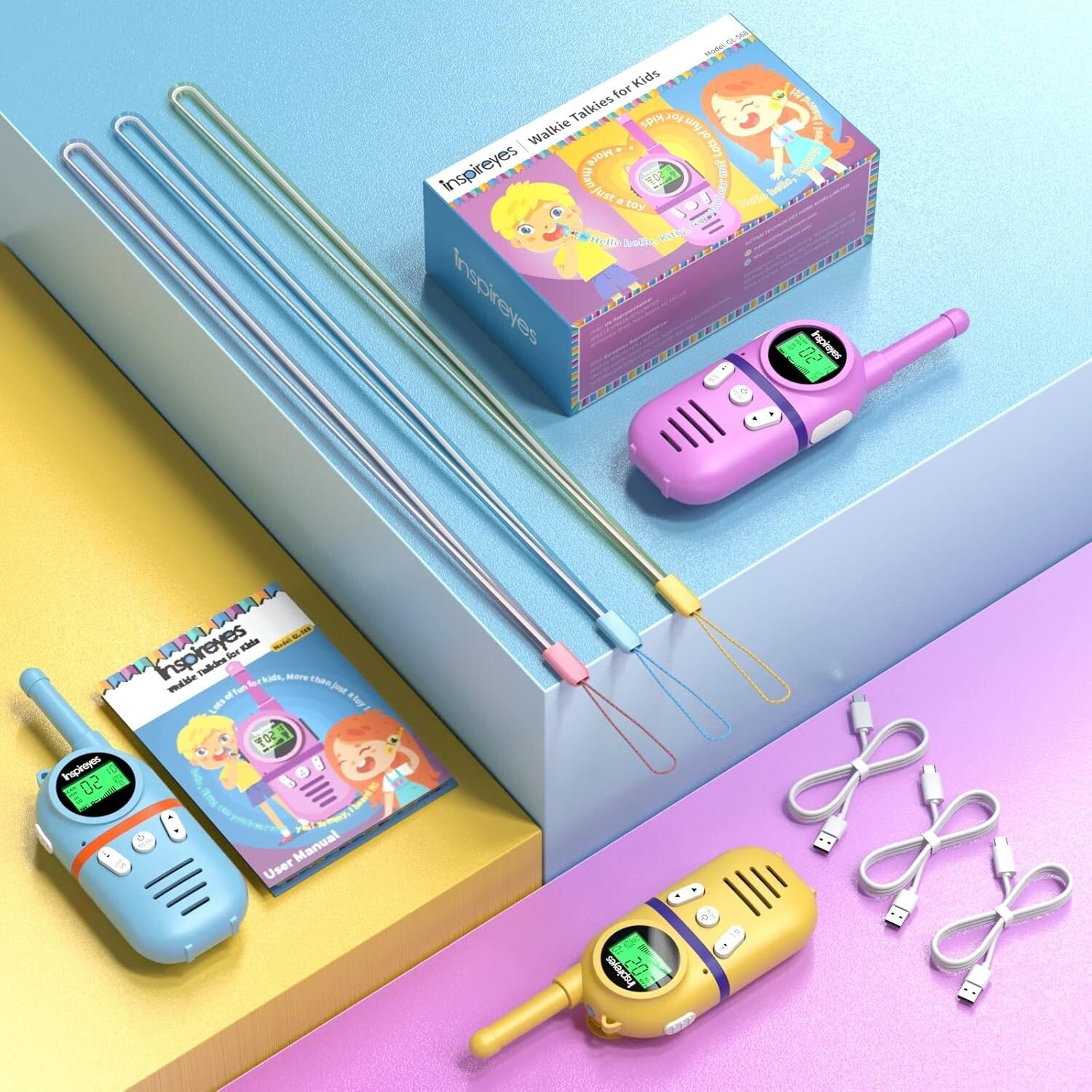 Lightweight Rechargeable Walkie Talkies for Kids - Ideal for Family Adventures