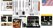 Load image into Gallery viewer, 34-Piece Premium Stainless Steel BBQ Accessories Set - Ultimate Grilling Gifts