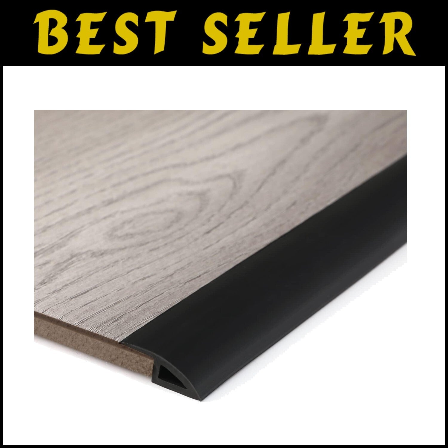 Durable Self-Adhesive Floor and Carpet Transition Strip - 20FT Black Edging