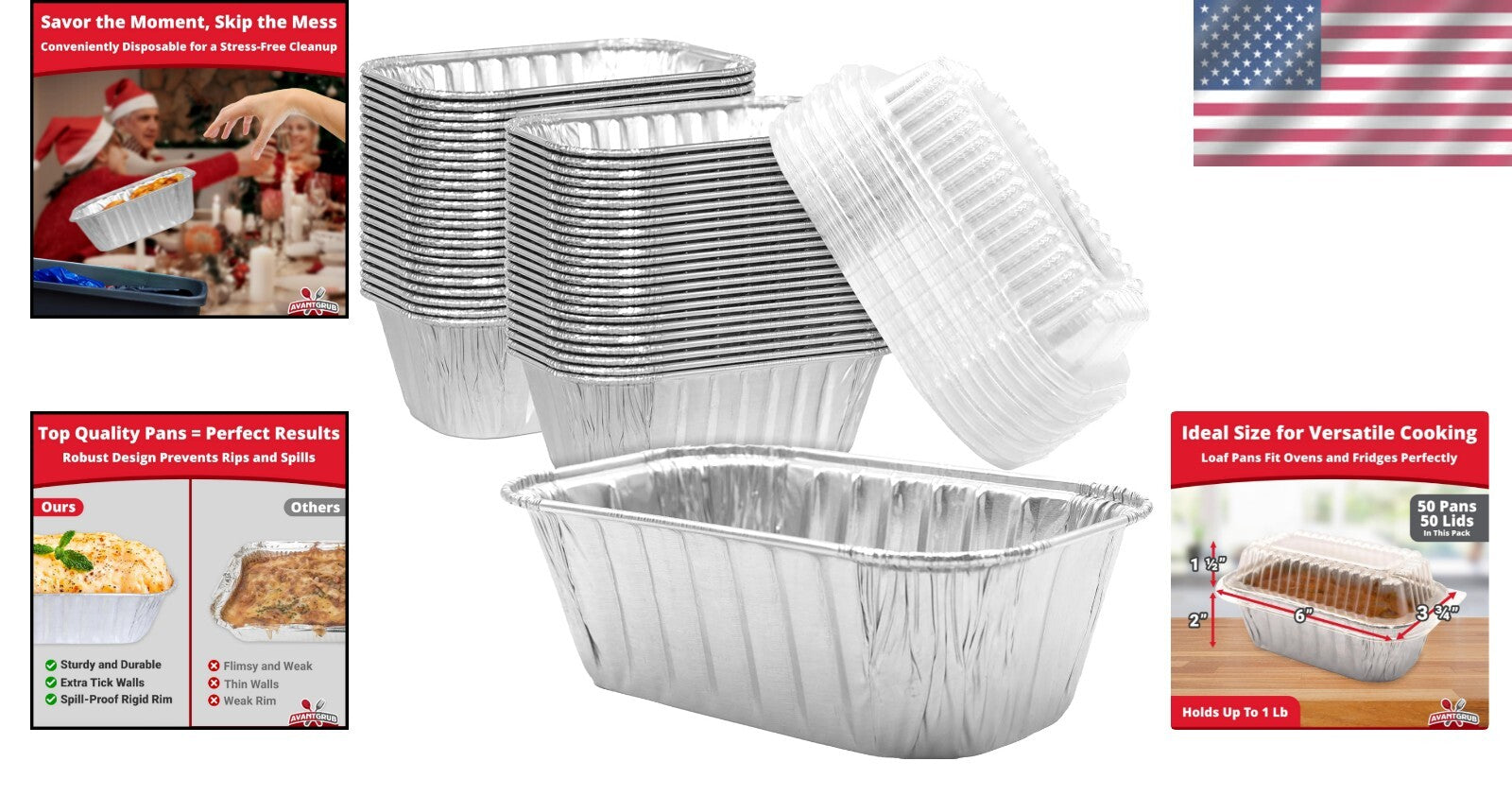 Disposable Aluminum Baking Trays 6x3.75in - Perfect for Holidays & Fundraisers