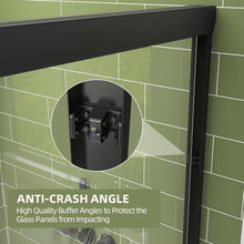 Load image into Gallery viewer, Versatile Reversible 60 in. Tub Shower Door - Anti-Crash Design in Matte Black
