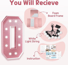 Load image into Gallery viewer, Glamorous 90 Year Old Birthday Marquee Sign - 4FT Lighted Rose Gold Display