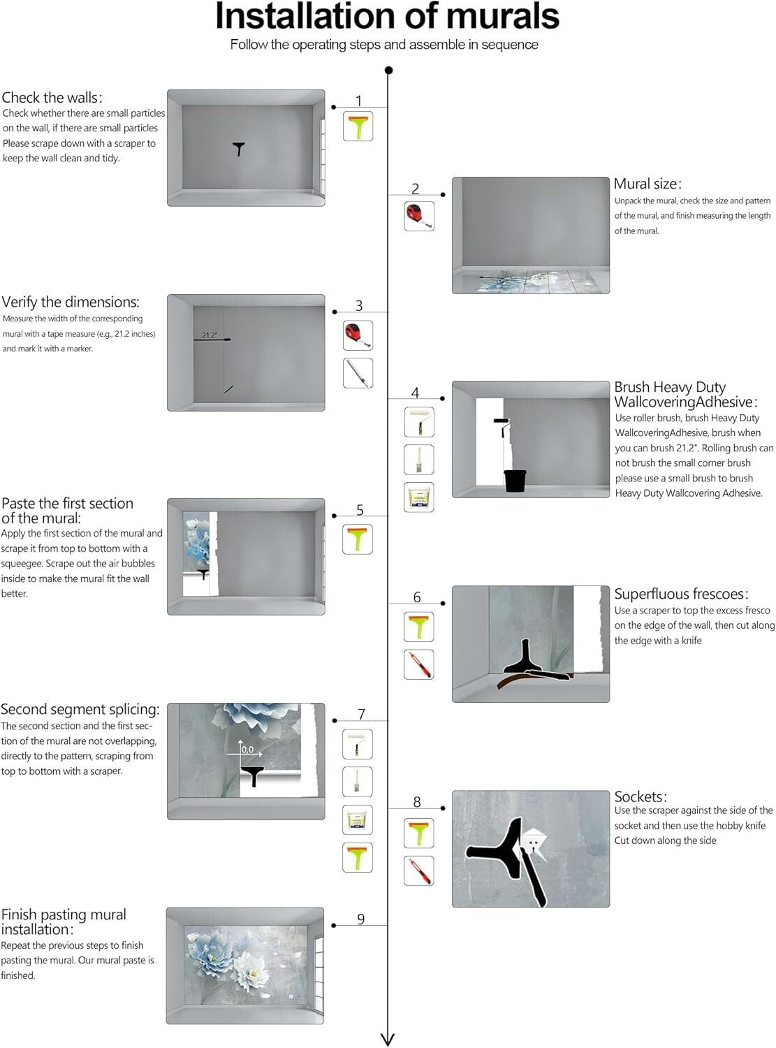 Luxury Blue Floral Silk Wallpaper Mural – Perfect for Bedrooms & More