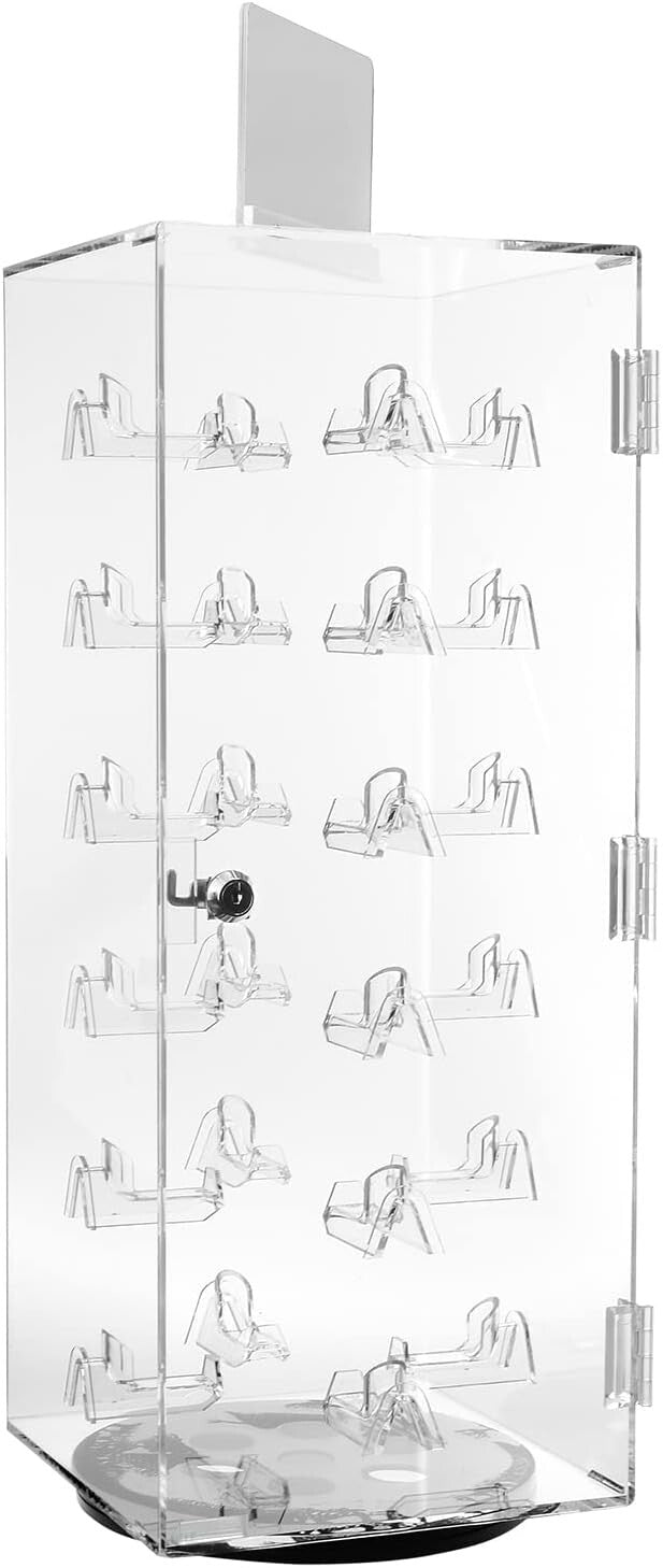 Elegant 24-Pair Acrylic Sunglass Organizer with Mirror - Stylish Eyewear Stand