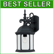Load image into Gallery viewer, Weatherproof Black Outdoor Lantern with Touch Control | Elegant 6-Sided Design