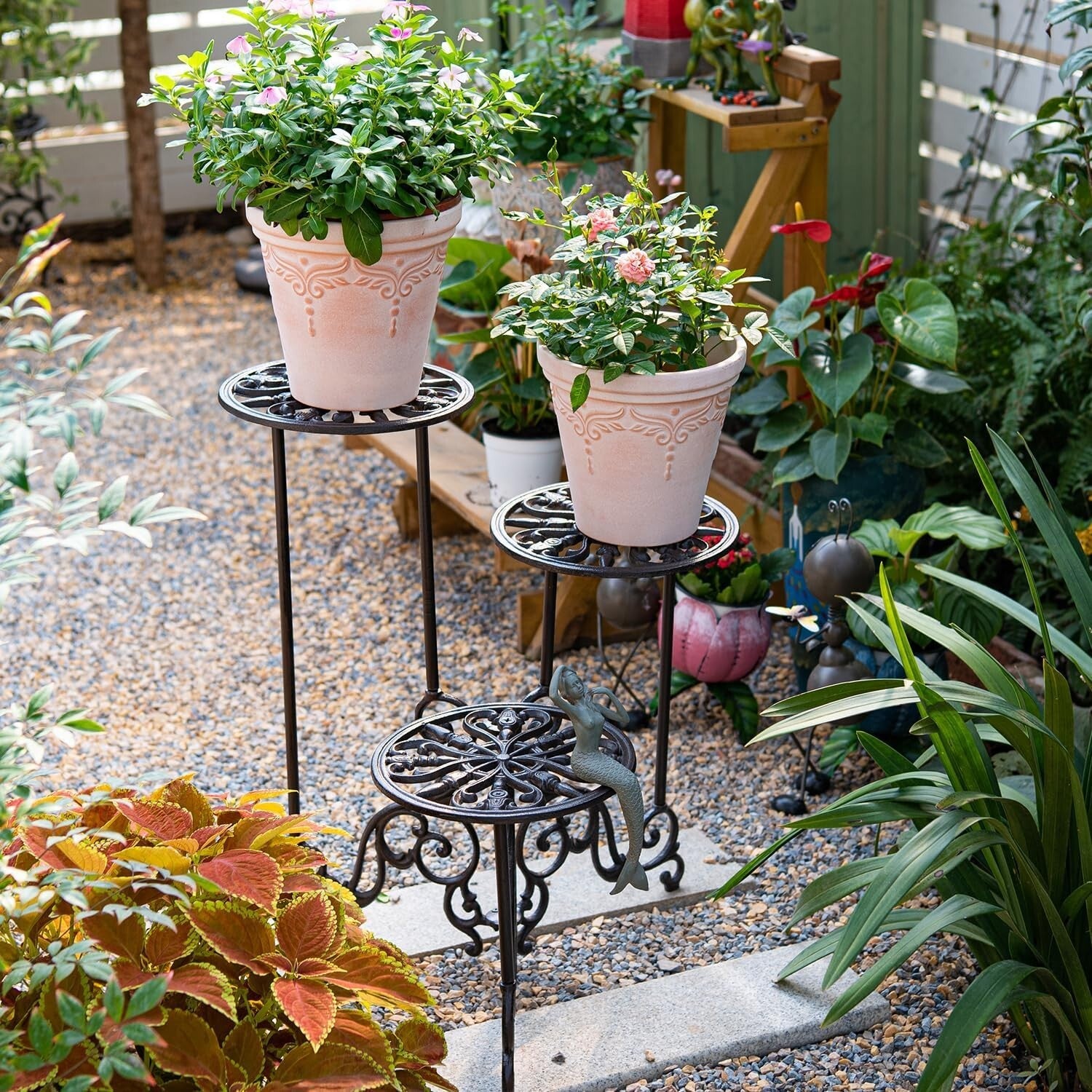 Durable Rust-Resistant 3-Tier Plant Stand - Foldable & Stylish for Any Space