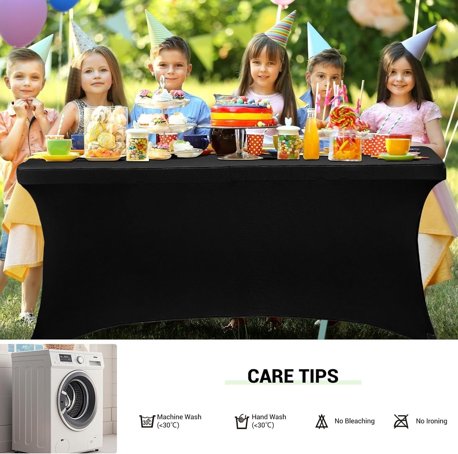 6-Pack Royal Blue Stretch Spandex Table Covers for 6-Foot Tables - All Season