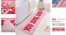 Load image into Gallery viewer, Trendy Plush Pink Bath Rug 20"x60", Super Absorbent with Non-Slip Safety Feature