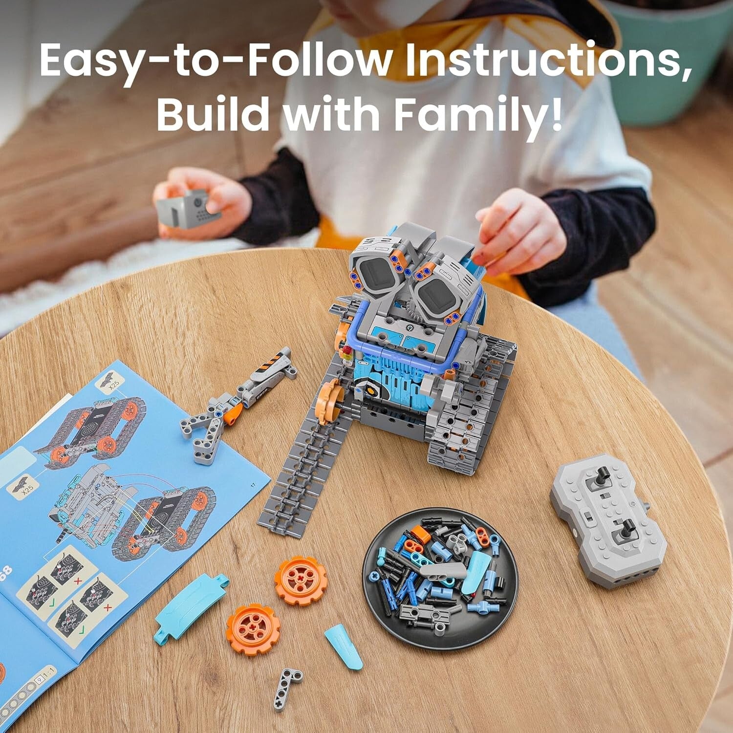 5-in-1 Robot Building Kit with Remote Control - STEM Gift for Boys Aged 8-12